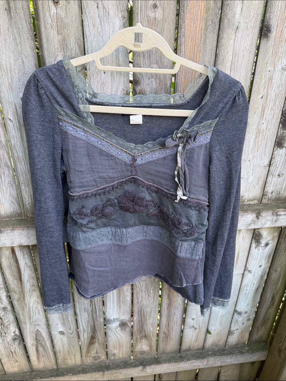Gai Mattiolo Italia Lace Trimmed Top beading ribbons layers ? Vintage ? S